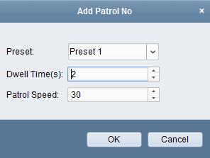 Optionally, you can click or to edit or delete a preset in the patrol path. 6. Click the icon to call the patrol. To stop calling the patrol, click.