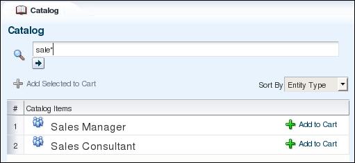 On the Oracle Identity Manager Self Service page, under Requests cl