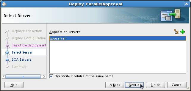 Note: The appserver entry is the Application Server connection created in the either the section titled Creating the Application Server Connection or section titled Configure the ApprovalTask Human