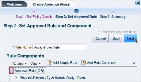 g. On the Create Approval Policy tab Step 3: Summary page, click Finish. h. In the Message dialog box, click OK.