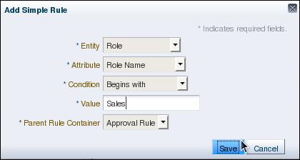 e. On the Create Approval Policy tab Step 2: Set Approval Rule page, expand the Approval Rule (OR) entry in the Rule Components section, and click Add Simple Rule.