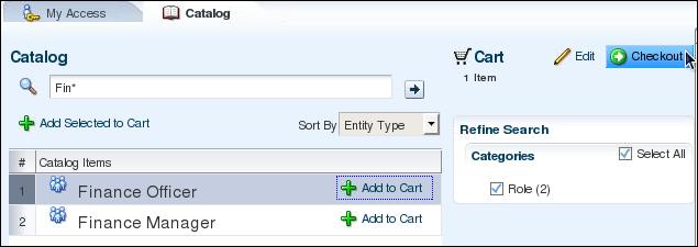 f. On the Catalog page, with the Cart Details displayed click Submit.