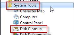 Disk Cleanup is a utility in Windows system software Click on Start, All Programs, Accessories, choose