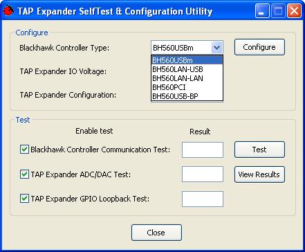 Appendix B Self Test & Configuration Utility Software The TAP Expander comes with a self test and configuration utility that can be used to test the unit and configure it for use with third party