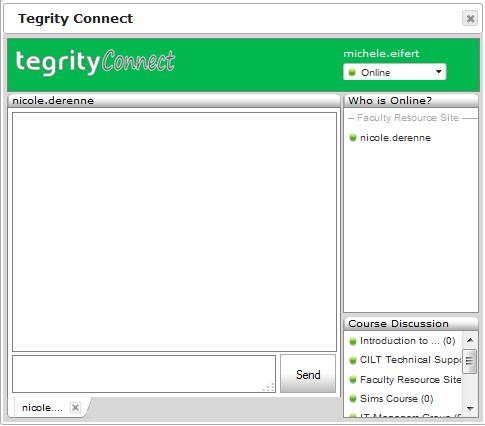Which will open the Tegrity Connect chat window.