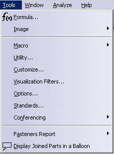 Utility... Reporting Using CATUtil in the Automotive Body In White User's Guide Customize Visualization Filters... Options... Infrastructure User's Guide Standards.