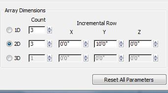 STEP 17: under Array Dimensions click on 2D (2nd direction) _ enter 3 for the