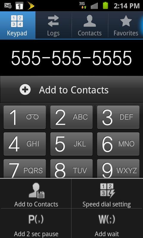 Add to Contacts to add the entered number into your Contacts list. See Add a Contact for more information. Speed dial setting displays the contacts assigned to numbers 1 through 9.
