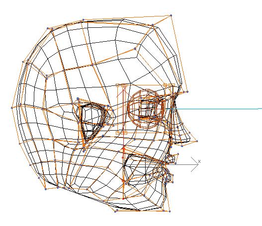3. Go to the Polygon sub-object level for the Editable Poly, and for the two polygons that make up the inside of the mouth, set Material ID to 3.