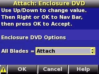 The following selections are valid on the DVD Connection Settings menu: o o Detach/Attach Each server can be individually attached to or detached from the enclosure DVD drive by navigating to that
