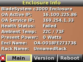 Current enclosure ambient temperature Current AC input power to the enclosure Enclosure name