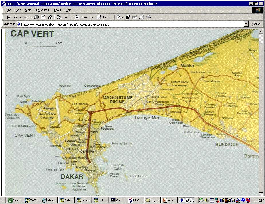 corresponding map and features Figure 4: On-line Map of Cap Vert displayed in an external Web browser spawned by the