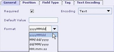 If the data type of the selected field is Binary or Boolean, the Encoding list-box displays two elements representing the two different encodings applicable viz., Text and Binary.