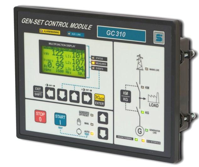 Page 6 Automatic Mains Failure controllers GC310 GC310 is the new automatic control card aimed for the control of Automatic Mains Failure Generators operating in single stand-by and prime mover mode.