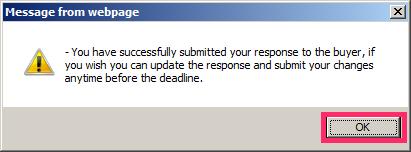 Furthermore, you will receive an email notification from DMCC esourcing Portal confirming your submission.