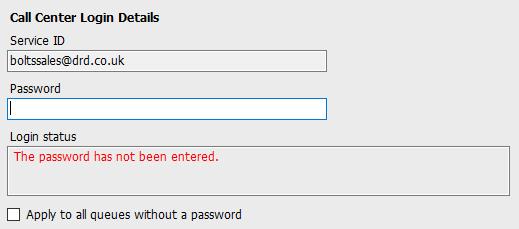 The password for each call center must be added in order to populate the call centers in the Personal Wallboard. Double click a call center to add the password.