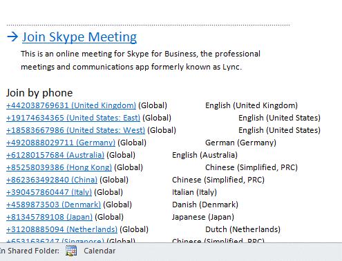 manage a third-party participant in a Skype meeting In the body of the invite your Skype joining information will automatically be populated, starting with