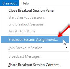 WebEx Using Breakout Sessions for Group Work A breakout session is a private content sharing session that includes two or more participants.