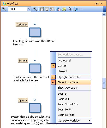 Chapter 2: Simulating & Reviewing a Requirements Package Blueprint Reader Installation & User Guide Showing Actors in the Workflow Depending on how your Simulator Workflow Preferences have been