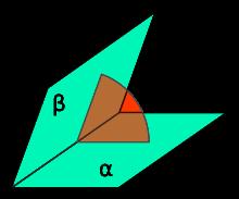 A dihedral angle is the angle between two