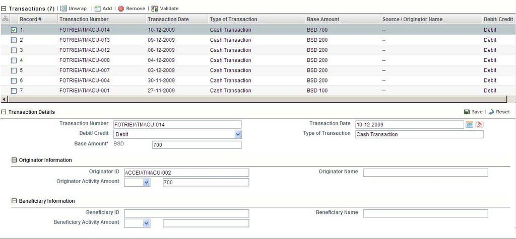 Submitting an STR for Approval Figure 28. Viewing/Editing Transaction Record Editing Transactions Summary To edit the transaction summary, follow these steps: 1.