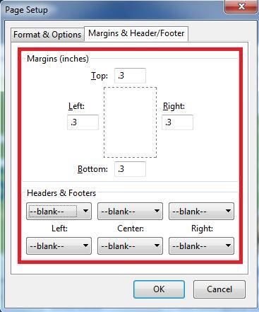 'Print Background (colors & images) On the Margins & Header/Footer tab: Set