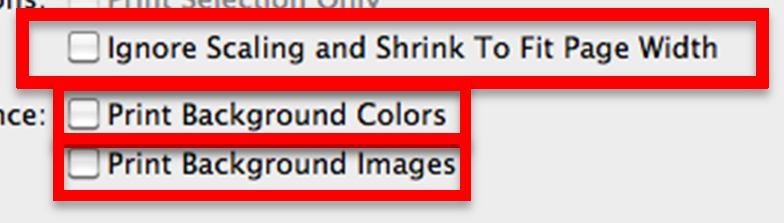 'Print Background Colors' Un-Check 'Print Background