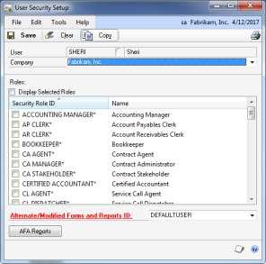 22. Copy Security to Additional Companies When new companies have been created, you can