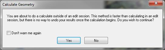 From Calculate Geometry dialog select "Area"