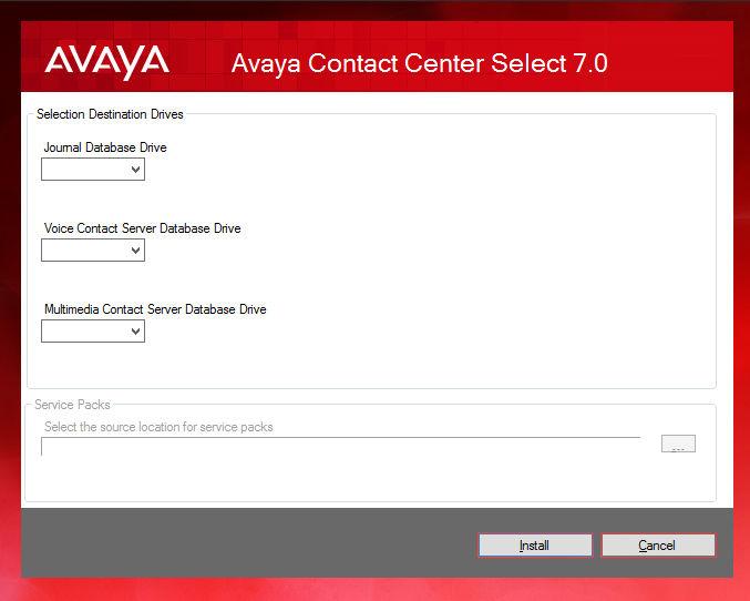 Avaya Contact Center Select migration 9. The Select Destination Drive window appears. 10. From the Journal Database Drives list, select the drive for the database journal file. 11.
