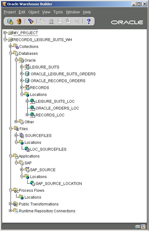 Figure 8. Locations under multiple nodes in the design tree. In the design client the location is a logical placeholder.