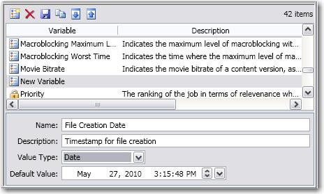 34 Tour 4: Using Variables in Workflows 5. Click the Create a New Variable icon in the toolbar (far left icon). Figure 39. Variable template details. 6.