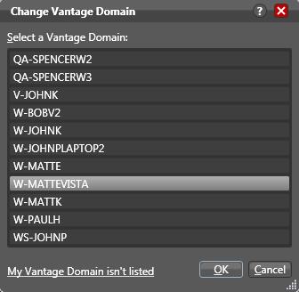 46 Changing the Vantage Domain and job information is stored in the Vantage database and updated automatically as you make changes.