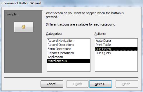 Exercise 9. Adding Control Buttons to a Form 1. Open the CD Entry form in Design View. 2. Click the Button icon in the Design tab on the Ribbon. 3.