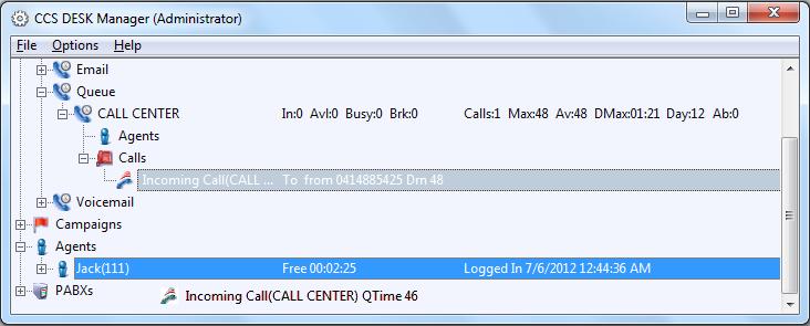 2.8 Real-Time Call Handling When a caller is waiting in an incoming queue, the call may be routed in real-time to an available agent inside or outside the queue.