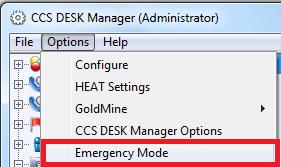 2.9 Emergency Mode Emergency mode can be enabled to quickly switch CCS Q into out of service.