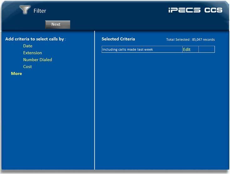 3.3 Filter Step 1 CCS Report Web guides you through the process of selecting data and options for your Report in a simple 3 Step