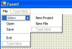 Visual Basic.NET Hit the return key on your keyboard You should see this: Notice that N of New is now underlined.
