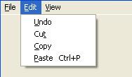 Home and Learn When you have finished part one, your menus should look like these (though you can use different key combinations, if you like): Edit Menu View Menu Review Four Part Two Write code to