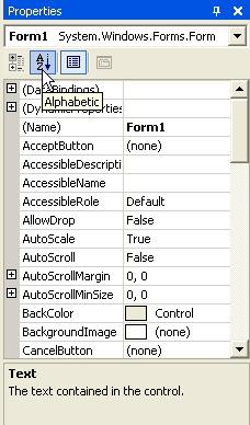 Visual Basic.NET First, you might want to display the list of Properties in a more accessible form. You can display the list properties alphabetically.