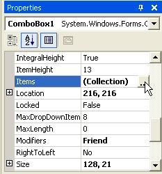 Home and Learn Double click the icon to add a Combo Box to your form. Or click once with the left hand mouse button, and then draw one on the form.