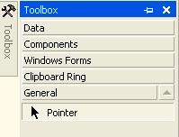 The Toolbox Things like buttons, textboxes, and labels are all things that you can add to your Forms. They are know as Controls, and are kept in the Toolbox for ease of use.