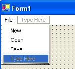 Visual Basic.NET Add an Open and a Save item to your menu in the same way.