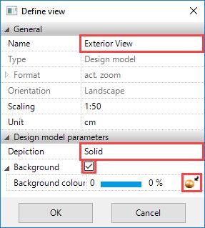 CREATE DESIGN MODEL VIEW. This function stores the 3D view angle currently set on your model as model view.