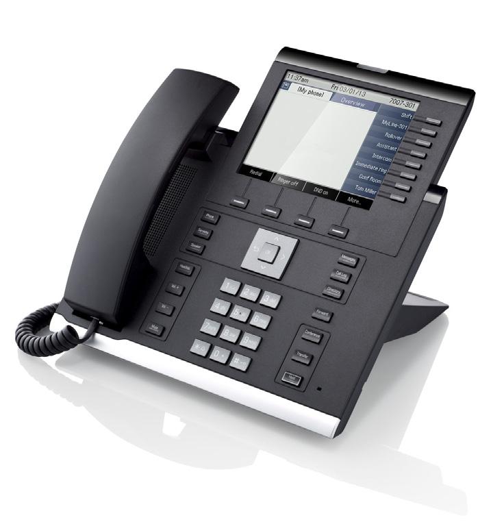 OpenScape Desk Phone IP 55G SIP Powerful and elegant a high performance Gbit IP phone for power users Tilt-adjustable in 4 different angle positions with very small footprint 8 lines / 30 lines