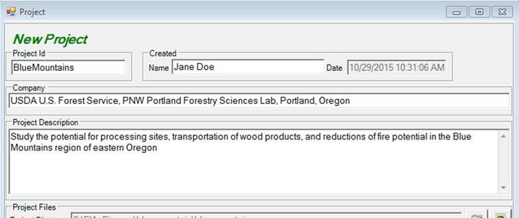 Figure 2.2 Specify project name, description, and directory. 3.