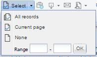 Selection Selection button: Click all records button to select the entire families Check box