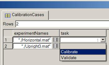 The initial conditions to be estimated for each measurement case are specified by the element freestartvalues. Select the element freestartvalues in the tree browser.