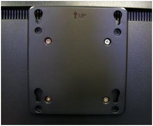 Install the VESA bracket onto the rear of your LCD using the 4 screws and