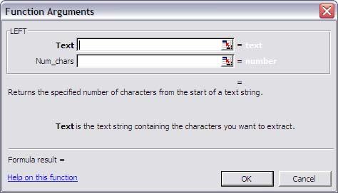 Functions THE LEFT FUNCTION LEFT returns the first character or characters in a text string,